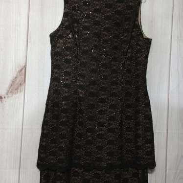 Alex Evenings Dress Ladies 14 Black Lace Sleeveles