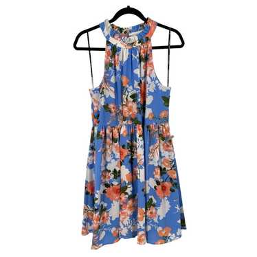 Vince Camuto dress floral print fit flare blue siz