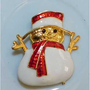 Cute Vintage Snowman Brooch