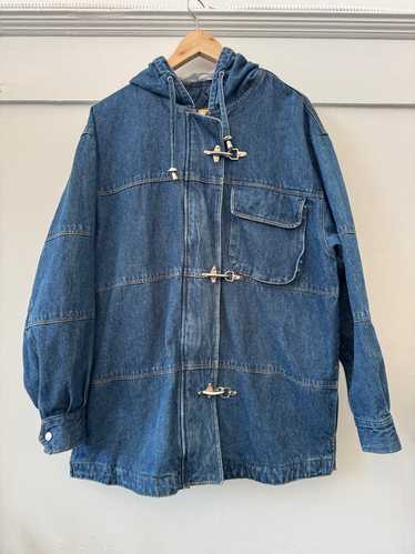 Vintage denim jacket with metal hardware