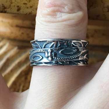 Sterling Silver Flower Band Ring