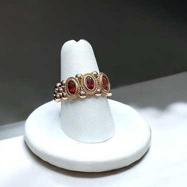 Rose Gold Vermeil & Garnet Ring