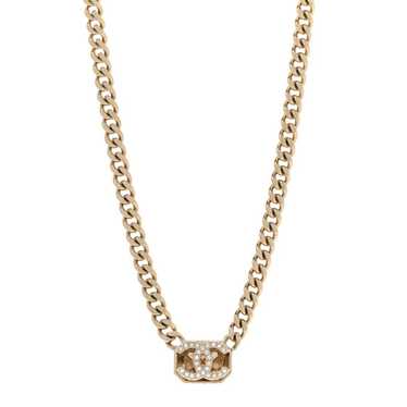 CHANEL Crystal CC Chain Necklace Gold