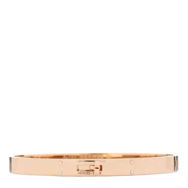 HERMES 18K Rose Gold Diamond PM Kelly Bracelet SH