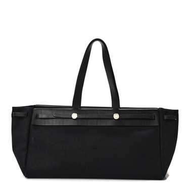 HERMES Toile Vache Hunter Herbag Cabas MM Black