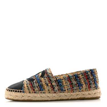 CHANEL Tweed Grosgrain CC Espadrilles 39 Multicolo