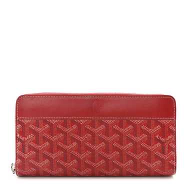 GOYARD Goyardine Matignon Zip Around GM Wallet Red