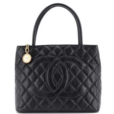 CHANEL Medallion Tote Quilted Caviar