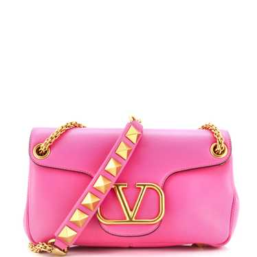 VALENTINO GARAVANI Stud Sign Shoulder Bag Leather