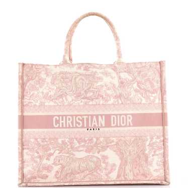 Christian Dior Book Tote Embroidered Canvas Large