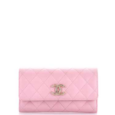 CHANEL Trifold Classic Flap Wallet Quilted Caviar 