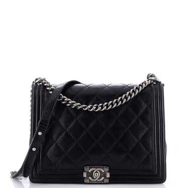 CHANEL Boy Flap Bag Quilted Calfskin Large