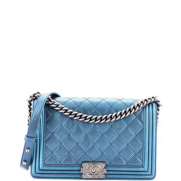 CHANEL Boy Flap Bag Quilted Perforated Lambskin Ne