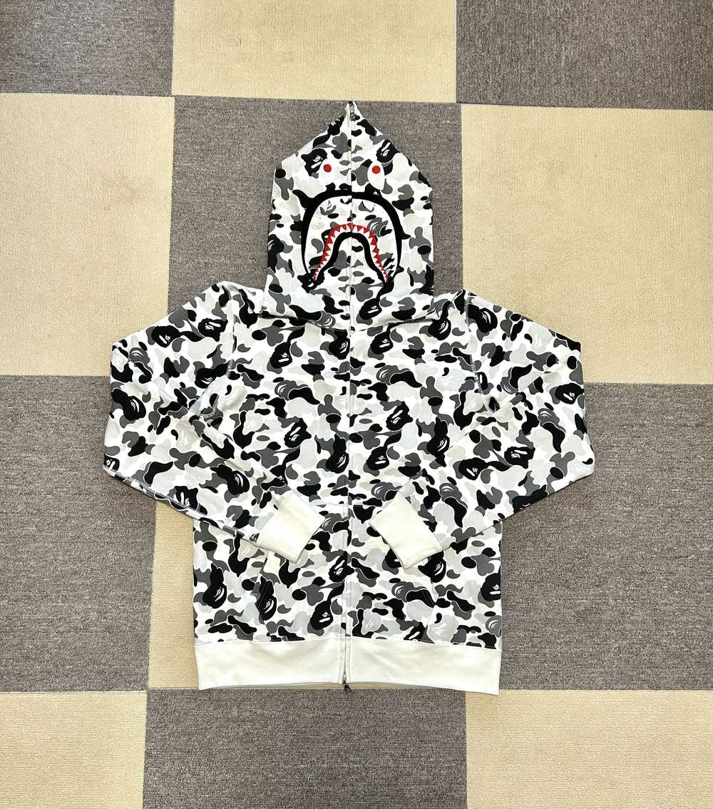 Bape Bape ABC Black Gray Camo Shark Full Zip Hood… - image 1