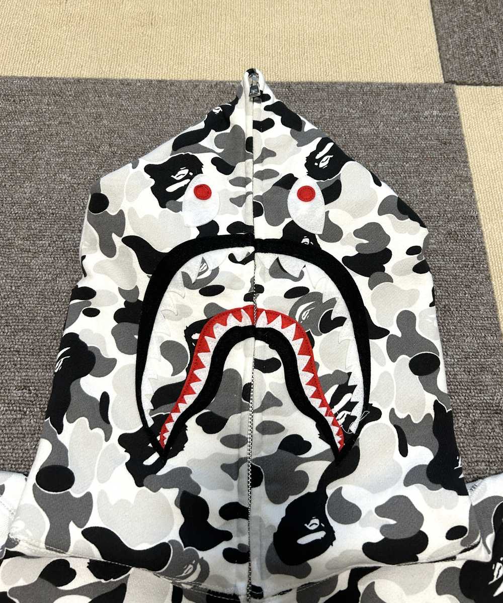 Bape Bape ABC Black Gray Camo Shark Full Zip Hood… - image 3