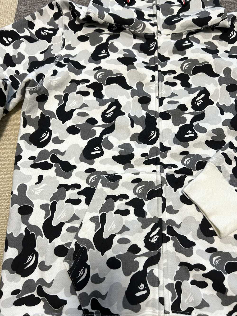 Bape Bape ABC Black Gray Camo Shark Full Zip Hood… - image 4