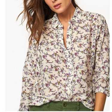 XIRENA Beau Blouse Shirt Women Small Silk Cotton F