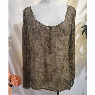 Lauren Ralph Lauren 100% Silk Sheer Paisley Peasan