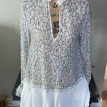 Free People Chic White Lace Blouse