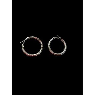 Sterling Silver Twisted Hoop Earrings