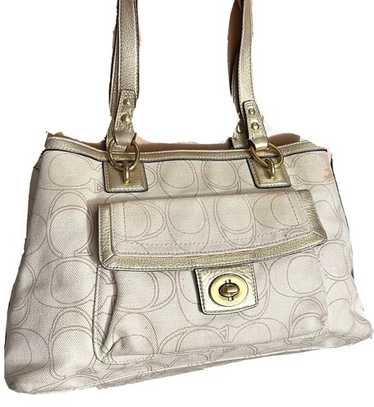 バッグ archive COACH Signature Pocket Hand Bag Coach signature satchel pocket - Gem