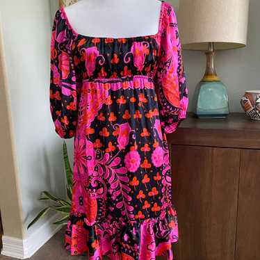 Vintage Betsey Johnson 100% silk floral dress boho