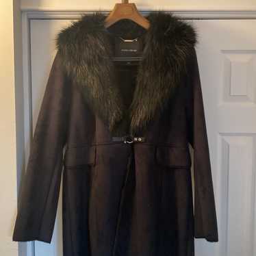 Beautiful Black faux suede full length coat.  Loo… - image 1