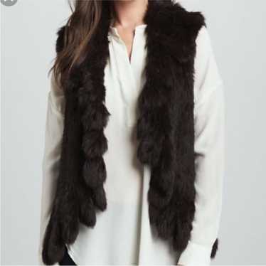 525 America Luxe Black Rabbit Fur Vest S