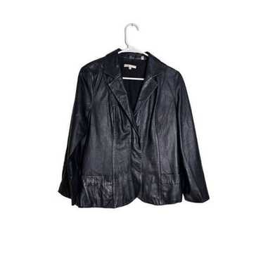 Vince. Black Women’s Leather Blazer Jacket Size Sm