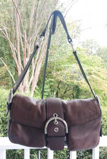 美品　コーチ ショルダーバッグ レザー ブラウン ソーホー 3653 Coach 3653 Vintage Soho Chocolate Brown Leather Shoulder Bag