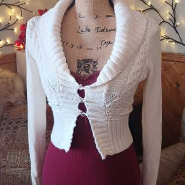 ♡Y2K♡ Free people cropped chunky cardigan sweater