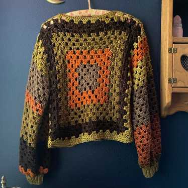 Handmade Granny Square Crochet Sweater