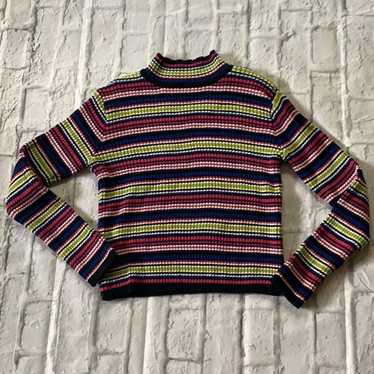 Vintage Gap Mockneck Striped Sweater