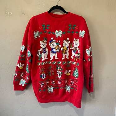 Vintage Holiday Time Bears Ugly Christmas Sweater 