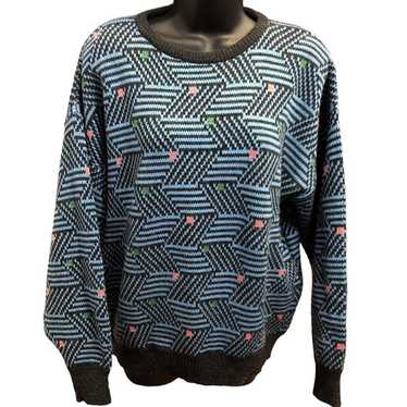 Aitch Vintage Womens Sz Small Crewneck AOP Geometr