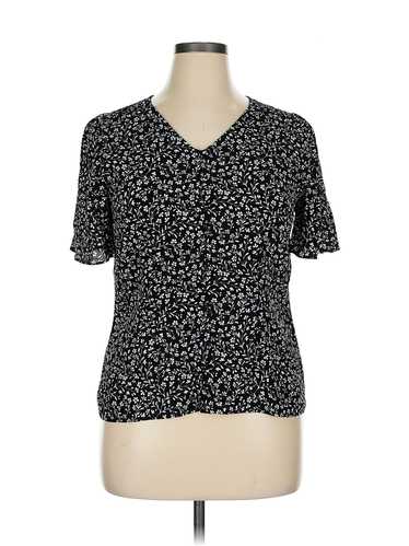 Talbots Women Black Short Sleeve T-Shirt 14