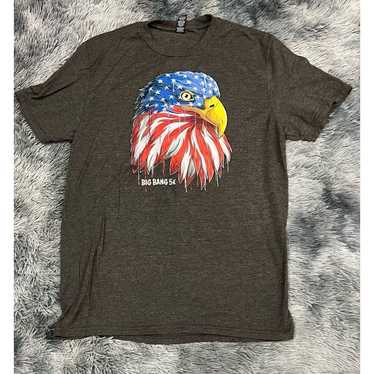 American Eagle USA Flag Mens Cotton T-Shirt Tee To