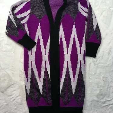 VINTAGE Zig Zag Chevron Cardigan Purple