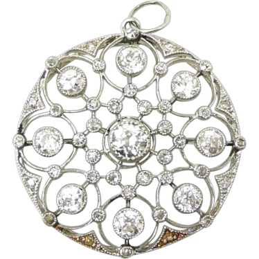 Sparkly Belle Epoque Diamond Pendant c. 1910