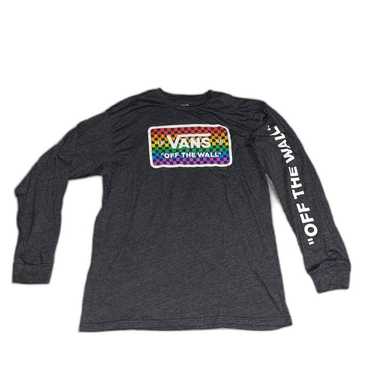 L - Vans Checkered Rainbow Long Sleeve