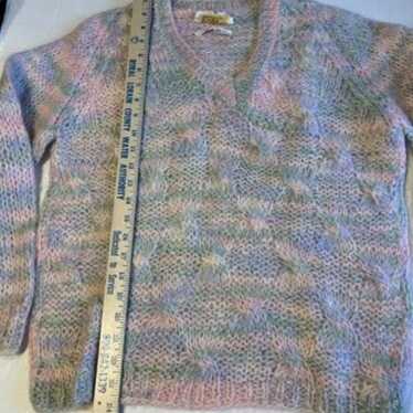 Rare Montgomery Ward Brent Aqua Mohair V-beck Swea