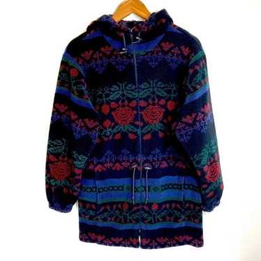 Vintage Talbots Fleece Aztec Jacket Hood