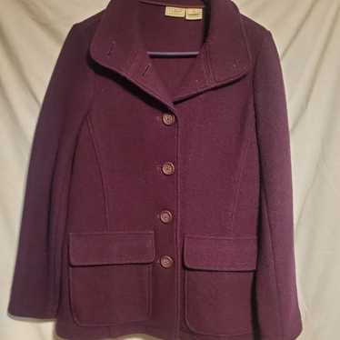 VINTAGE LL Bean Womens sz S 100% Wool Coat Overcoa