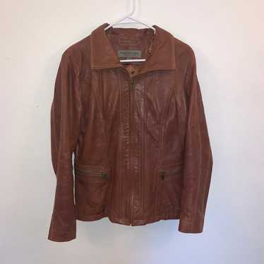 Marc New York Brown Leather Jacket y2k Vintage