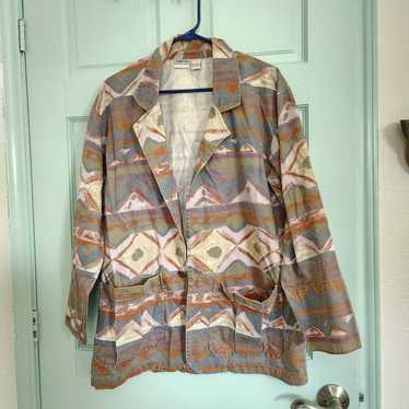 Vintage chico designs tribal pattern blazer