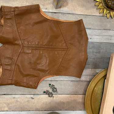 Vintage tan leather vest