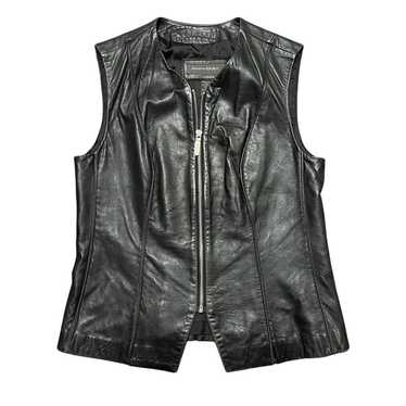 Vintage banana republic black leather vest