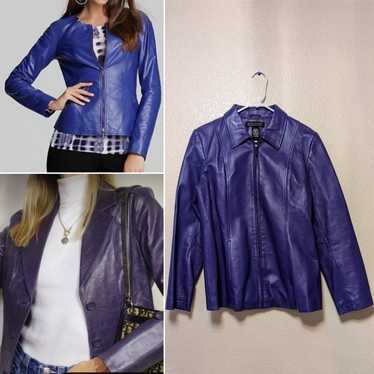 Genuine Leather Purple Jacket Small