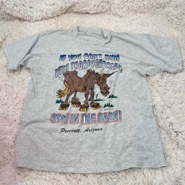 Destroyed Vtg Paper Thin Work T-Shirt Sun Wash Fad