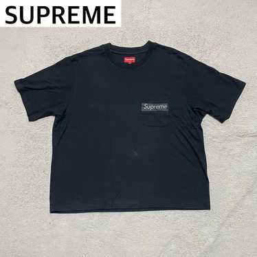 Supreme T-shirt mesh stripe pocket mesh black L